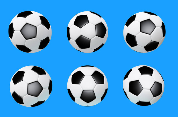 μπάλα ποδοσφαίρου που απομονώνονται σε φόντο. 3D rendering.   - Φωτογραφία, εικόνα