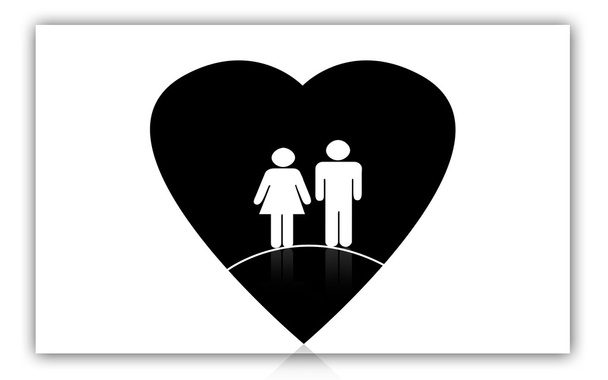  icono masculino y femenino con corazón
 - Foto, imagen