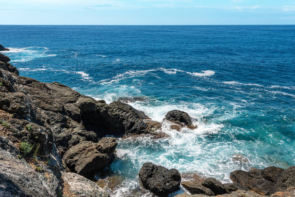 Cliffs and Mediterranean Sea in Framura - Liguria Italy - Valokuva, kuva