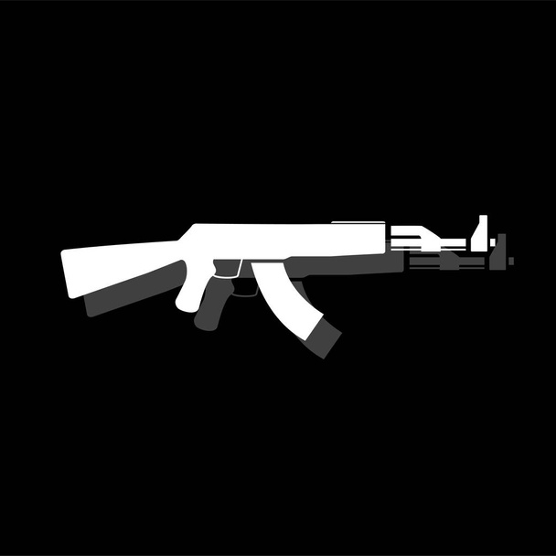 Asalto rifle icono plano
 - Vector, Imagen