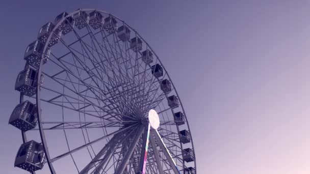 Ferris wheel. High carousel on a blue background - Footage, Video
