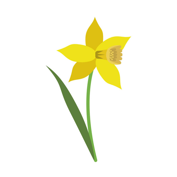 Piękny kwiat z liści kreskówka - Wektor, obraz