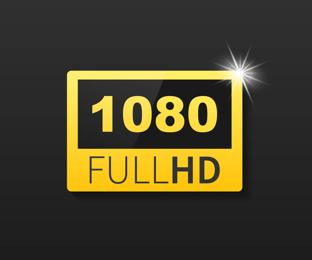 1080 Full HD лейбл. Высокие технологии. LED TV display. Векторная иллюстрация
. - Вектор,изображение