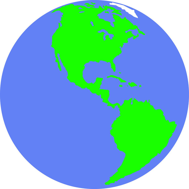 Bolygó Föld sziluettek Észak-és Dél-Amerikában. Kontinensek a zöld. - Vektor, kép