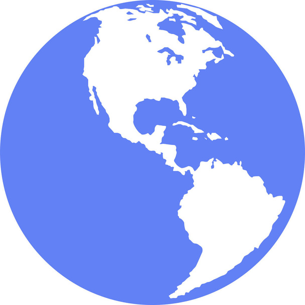 Planeta Terra com silhuetas da América do Norte e do Sul
. - Vetor, Imagem