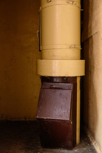 Old garbage chute in apartment building with cheap apartments - Rubbish chute in a Soviet block of flats - Photo, Image