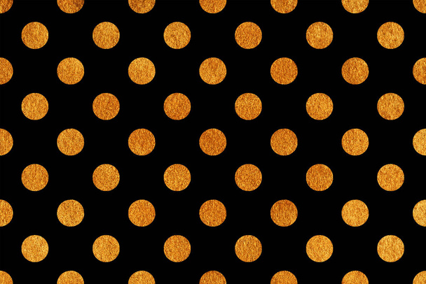 Gouden geschilderde polka dot achtergrond. - Foto, afbeelding