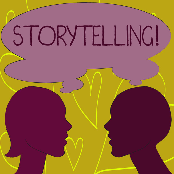 Schreibnotiz, die Storytelling zeigt. Business-Foto-Präsentation erzählt kurze Geschichten persönliche Erfahrungen. - Foto, Bild