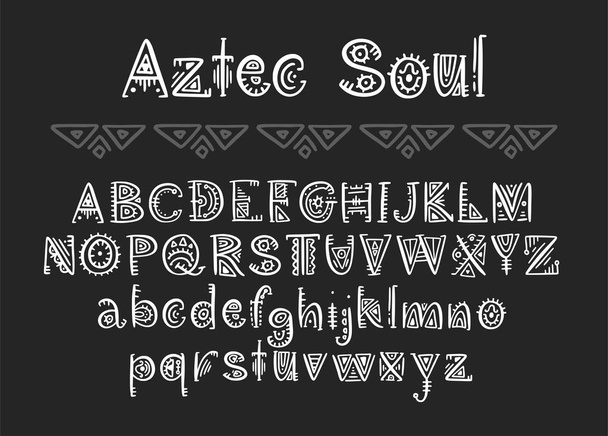 Alfabeto Asteca Tribal. Vetor
. - Vetor, Imagem