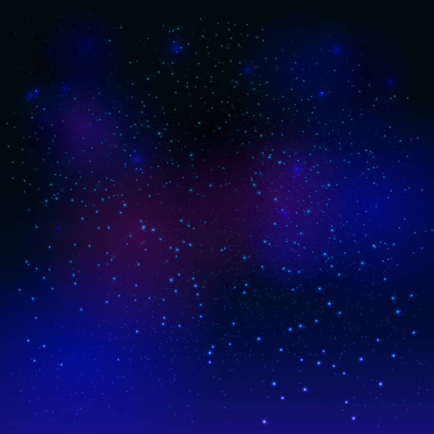 Nachthimmel mit vielen hellen Sternen. Vektorillustration - Vektor, Bild
