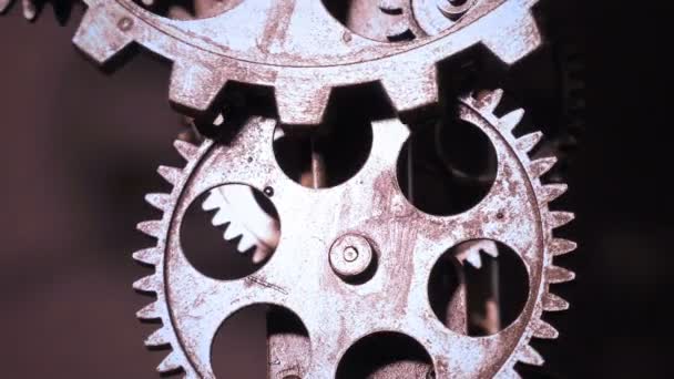 Abstraktní Grunge špinavé a Rusty hodiny Gears průmyslové a podnikatelské koncepce - Záběry, video