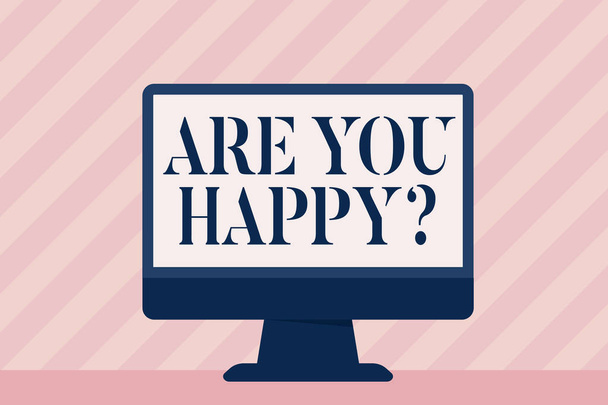 手書きテキストは、あなた Happyquestion。概念のモチベーション成功人生のお祝い笑顔リラックスを意味. - 写真・画像