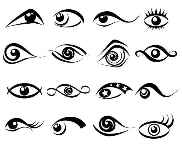 Abstract eye symbol set - Vector, Image