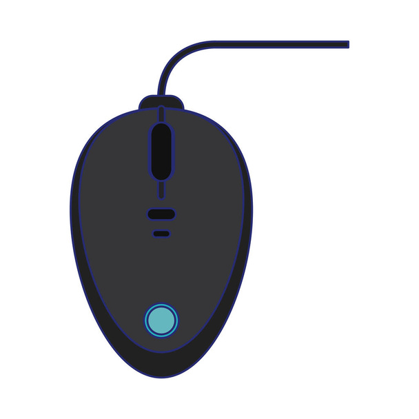 Computer mouse technlogy device blue lines - Vector, Image