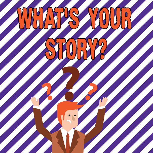 Teksti merkki osoittaa, mitä S Storyquestion. Käsitteellinen valokuva Yhdistä tietoliikenneyhteys
. - Valokuva, kuva
