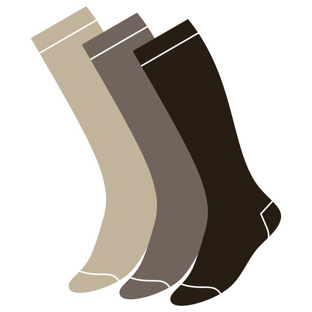 Set von langen Socken isoliert auf weißem Hintergrund - Vektor, Bild