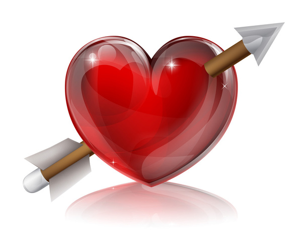Love Heart Symbol With Arrow - Vettoriali, immagini