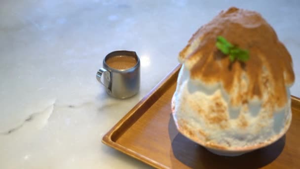 close-up footage of delicious pudding on table - Footage, Video