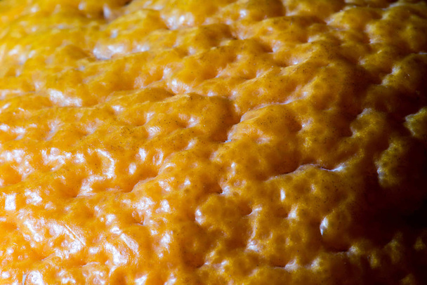 macro shot of orange peel on the whole frame. close up - Zdjęcie, obraz