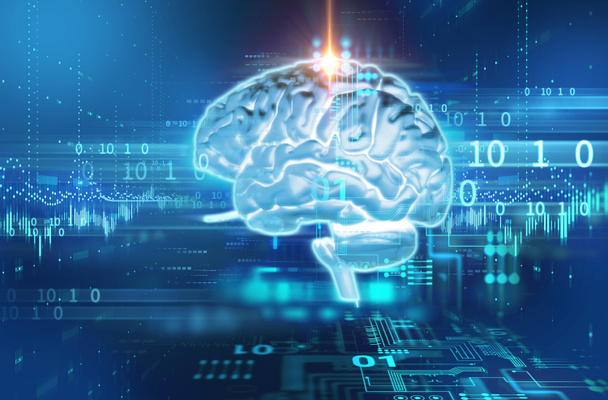 3d renderöinti ihmisen aivojen teknologian taustalla
  - Valokuva, kuva
