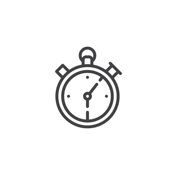 Stopwatch outline icon. linear style sign for mobile concept and web design. Timer simple line vector icon. Symbol, logo illustration. Pixel perfect vector graphics - Vektör, Görsel