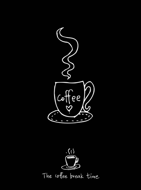 Cafe plakát / útržkovité kávy ilustrace - vektor - Vektor, obrázek