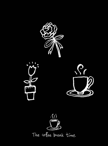 Cafe plakát / útržkovité kávy ilustrace - vektor - Vektor, obrázek