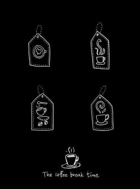 Cafe poster / schetsmatig koffie illustration - vector - Vector, afbeelding