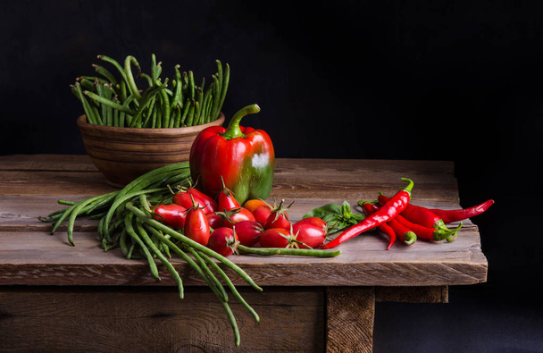 Vegetable. Fresh vegetables  on rustic table - Valokuva, kuva