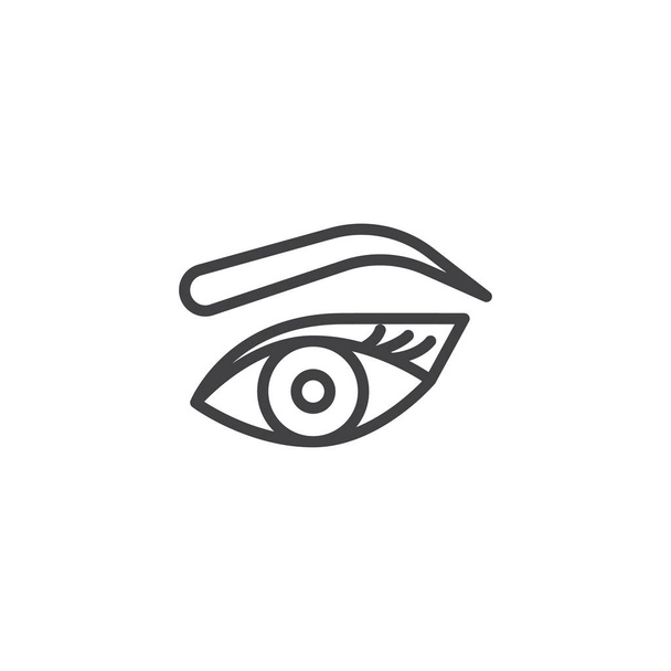 Olho de mulher, sobrancelha e pestanas ícone esboço
 - Vetor, Imagem