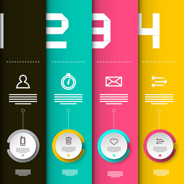 Four Steps Infographic Layout with Icons and Sample Text - Vector, Image