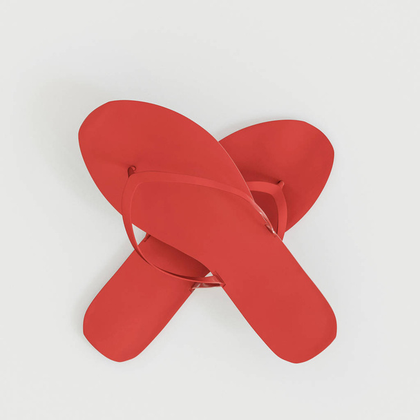 piros flip flops  - Fotó, kép