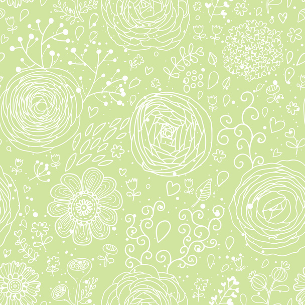 Stylish floral seamless pattern. Ranunculus flowers. Seamless pattern can be used for wallpaper, pattern fills, web backgrounds, surface textures. Gorgeous seamless floral background - Διάνυσμα, εικόνα