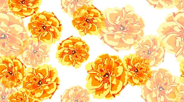 Orange Floral Seamless Pattern. - Vector, Image