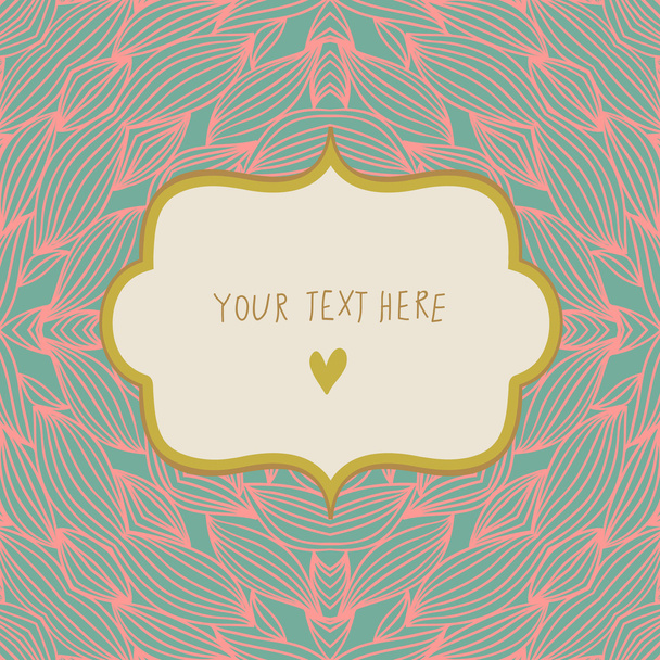 Stylish simple card with textbox. Romantic wedding invitation in vector. - Vektör, Görsel