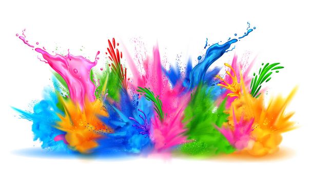 kolorowe tło Happy Holi Festiwal kolor z Indii uroczystości powitania - Wektor, obraz
