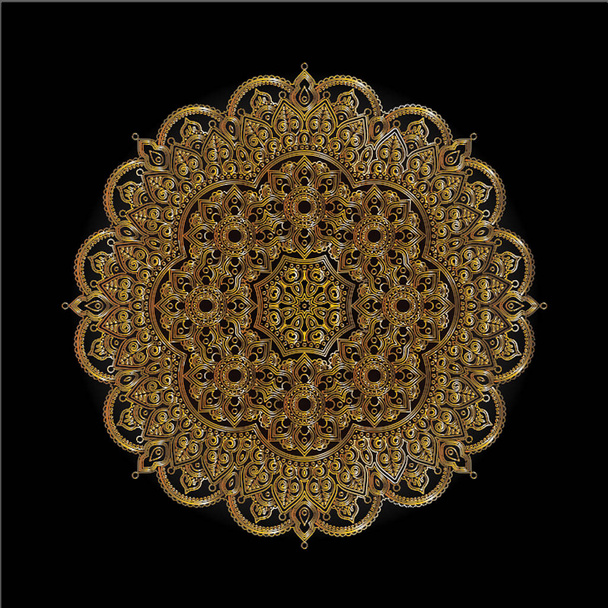 Zlatý elegantní Mandala Design - Vektor, obrázek