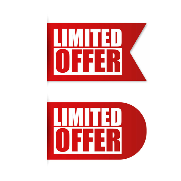 Red banner limited offer vector - Vector, Image