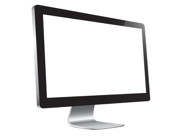 изолированный компьютер с белым дисплеем
 - Фото, изображение