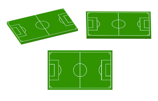 Football fields with different green grass. Soccer field. Vector illustration - ベクター画像