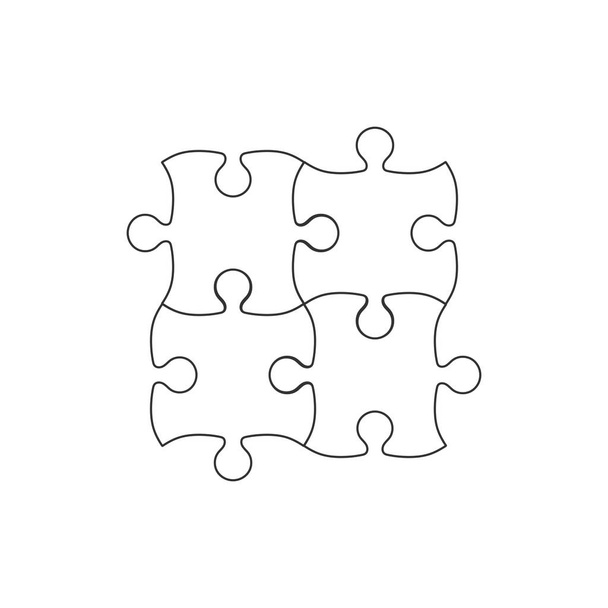 Simple puzzle icon. Vector illustration, flat design. - Vector, Image