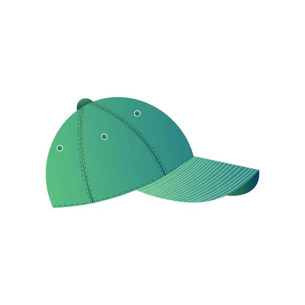 Vista laterale di semplice cappello da baseball adolescente isolato su sfondo bianco
 - Vettoriali, immagini