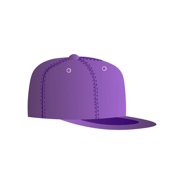 Фиолетовая бейсболка на белом фоне
 - Вектор,изображение