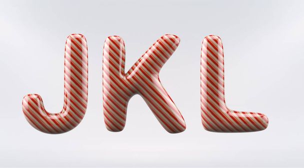 Set von Süßigkeiten Buchstaben und Zahlen - 3D-Illustration - Foto, Bild