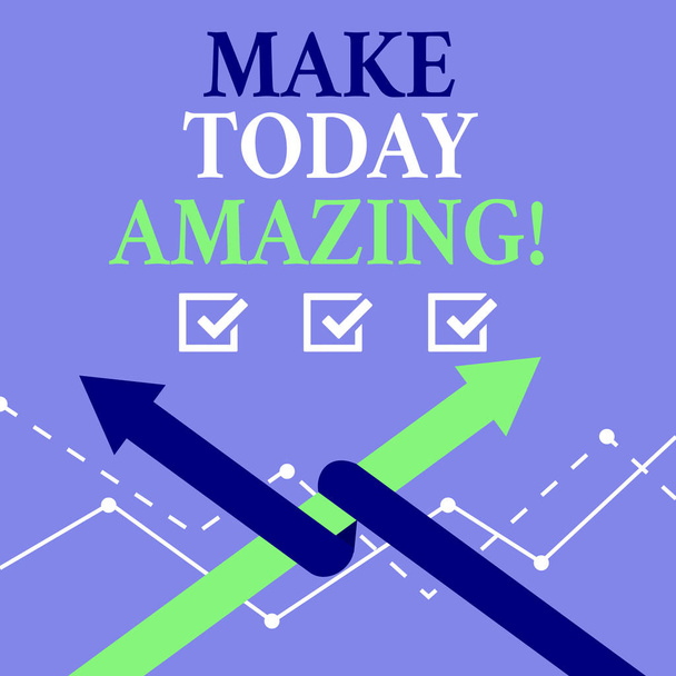 Texte d'écriture Word Make Today Amazing. Concept d'entreprise pour Productive Moment Spécial Optimiste
. - Photo, image
