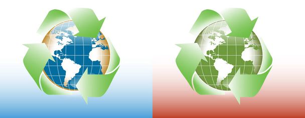 κόσμο ανακύκλωσης - Διάνυσμα, εικόνα