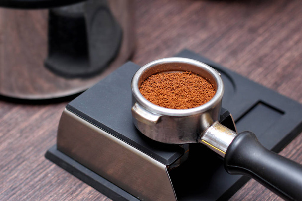 coffee making process tamper - Zdjęcie, obraz