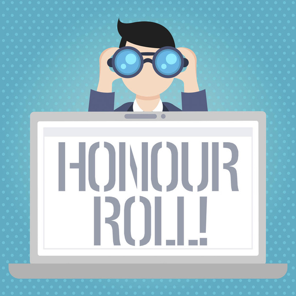 Texto para escrita de palavras Honour Roll. Conceito de negócio para Lista de estudantes que ganharam notas acima de uma média específica
. - Foto, Imagem