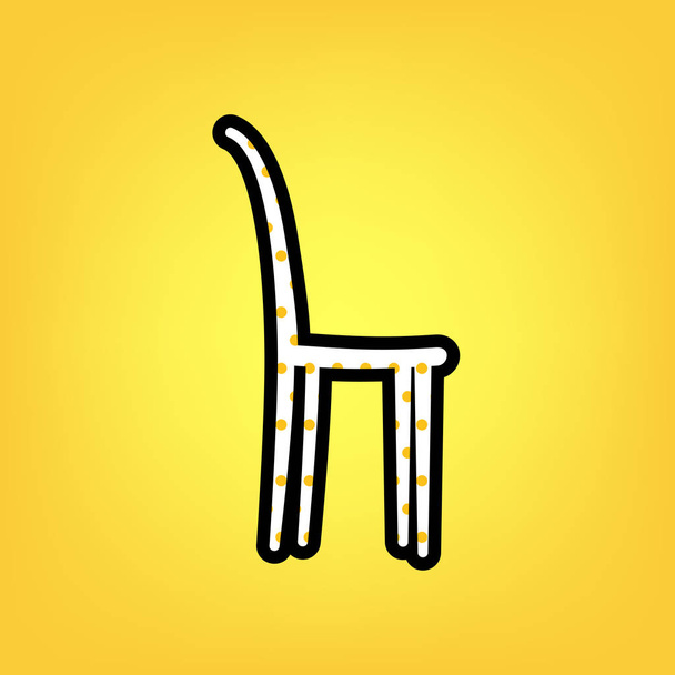 Иллюстрация кресла. Вектор. Желтая полька или белая икона
 - Вектор,изображение