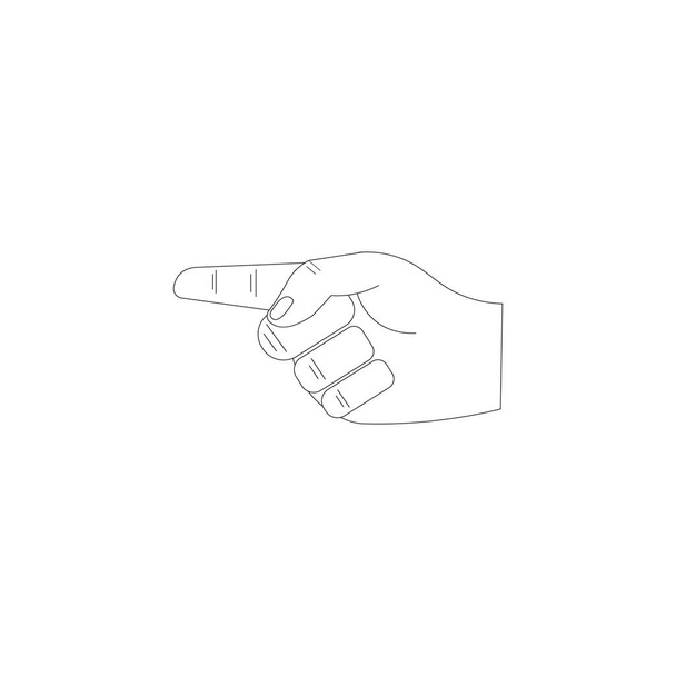 Hand vector icon, forefinger icon. Vector illustration on white background. - Vector, Image
